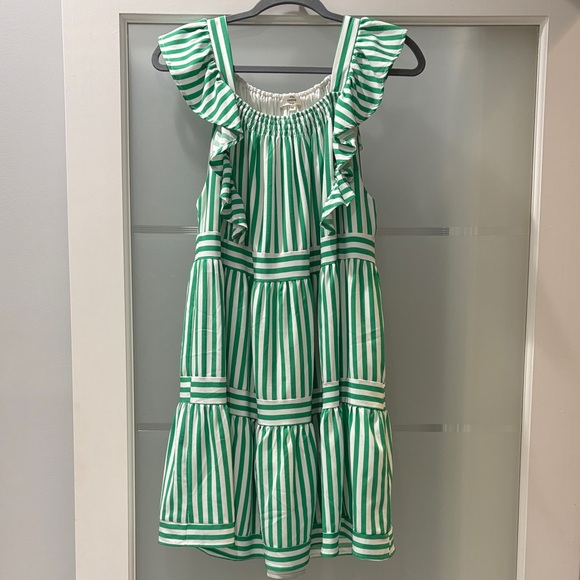 entro Dresses & Skirts - Entro Green and White Striped Casual Dress